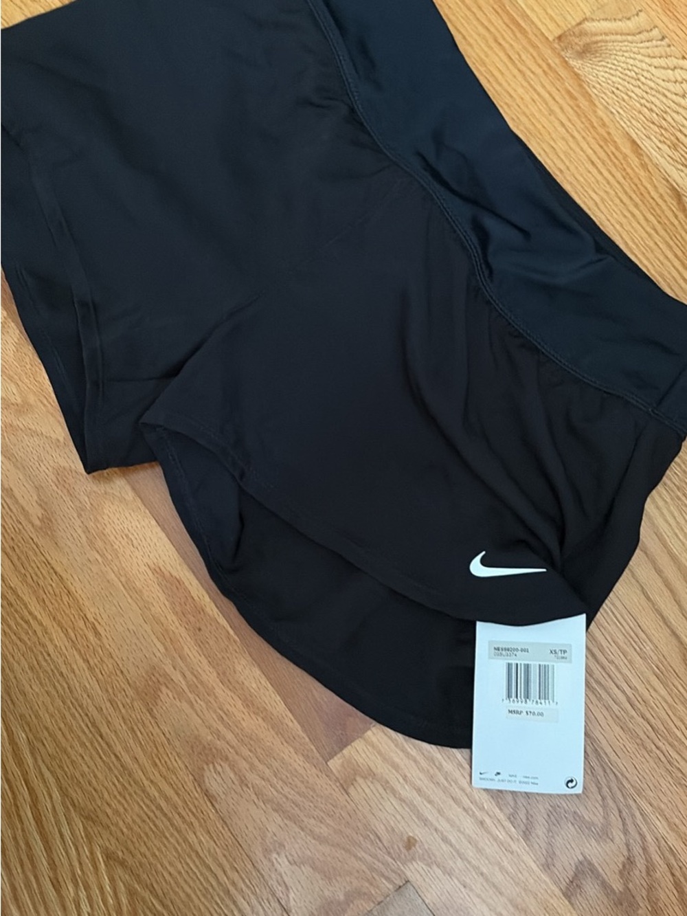 Nike Black Women's Athletic Running Shorts with White Swoosh
